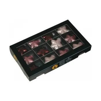 Vánoce Skleněné baňky - hvězdičky 4 cm divoký květ, sada 12 ks