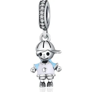 Přívěsek Stříbrný přívěsek pes se zirkonem | přívěsek korálek - PA5341