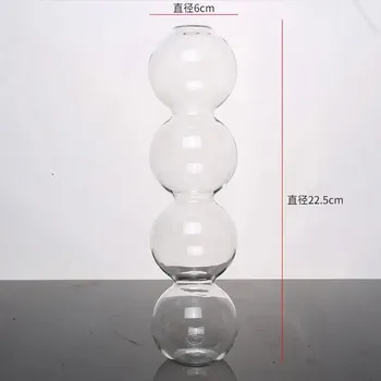 Váza Skleněná váza nordic styl | dekorace - Bílá - výška 22 cm