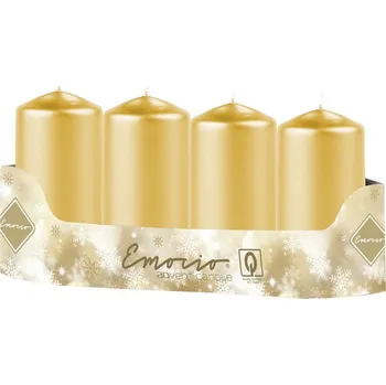 Emocio Válec 4ks 50x100mm Metal zlaté, svíčky 4x145 gram 590 gram