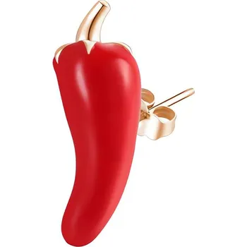 Módní doplněk Pozlacená single náušnice Chilli paprička Storie RZO029 Rosato