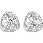 Třpytivé stříbrné náušnice se zirkony AGUC3534 Agato