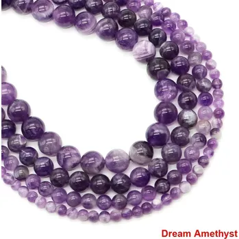 Náramek Korálky z přírodního kamene 4–10 mm | šperky - Ametyst snů , 4mm 85-92 ks