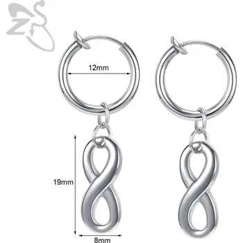 Náušnice Punk ocelové visací náušnice kříž | šperk 2 ks - 175 stříbra