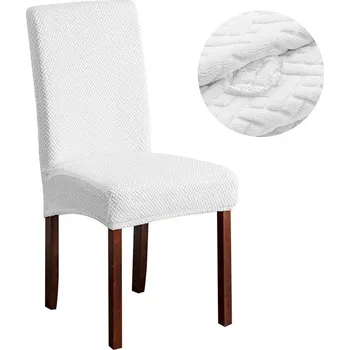 Potah na židli Voděodolný elastický potah na židli | bytový textil - Styl 1 - Bílá , 8 ks