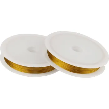 Floristický drát Odolné ocelové lanko na šperky | drát - Zlato , 0,45 mm Délka 50 m