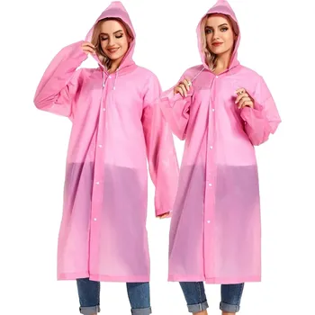 Pláštěnka Průhledná turistická pláštěnka do deště | pončo - růžová 1 ks