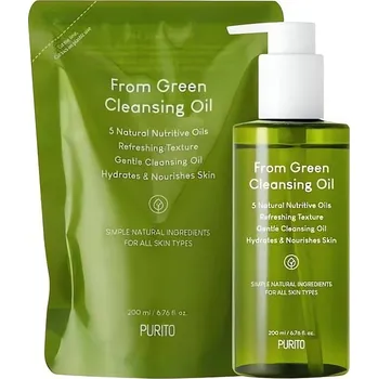 Přípravek na čištění pleti a oči Dárková sada péče o pleť From Green Cleansing Oil Set PURITO