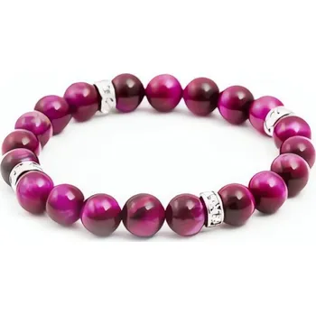 Náramek Korálkový náramek z purpurového tygřího oka MINK92/17 Agato