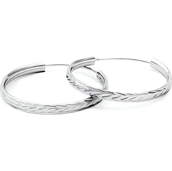 Náušnice Třpytivé stříbrné kruhové náušnice AGUC2098/30/N Beneto