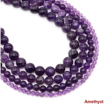 Náramek Korálky z přírodního kamene 4–10 mm | šperky - Ametyst , 4mm 85-92 ks