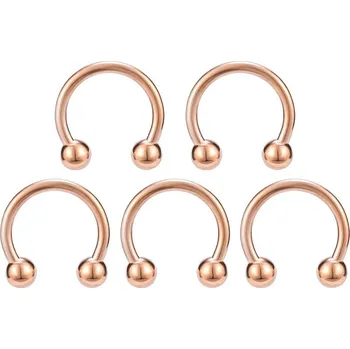 Piercing Ocelový piercing do rtu a nosu | tělový šperk - Růžové zlato 5 ks , 1,2 x 10 mm