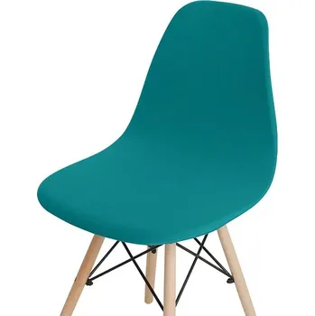 Potah na židli Elastický potah na jídelní židli | bytový textil - Jednobarevná černá modrá , 1 kus