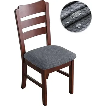 Potah na židli Voděodolný elastický potah na židli | bytový textil - Styl 2 - Šedá , 6 ks