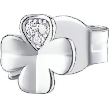 Módní doplněk Stříbrná single náušnice pro štěstí Storie RZO051R Rosato