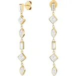 Originální pozlacené náušnice s čirými krystaly Pendant JECPG-J1169 Rosefield