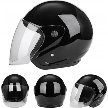 Helma na motorku MOTOCYKLOVÁ PŘILBA OTEVŘENÁ ČERNÁ NA ČTYŘKOLKU SKÚTR MOTOKÁRU BUGGY KOLOBĚŽKU VELIKOST S