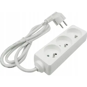 Napájecí kabel Prodlužovací Kabel přívod Ecolight 1,5 m 3 ks zásuvek bílý