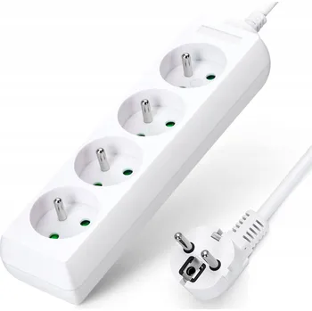 Napájecí kabel Prodlužovací Kabel přívod s lištou LTC 5 m 4 ks zásuvek bílý