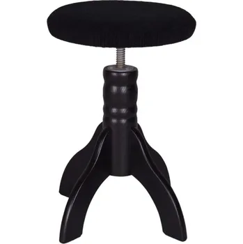 Skotnica klavírní židlička 4 nohá, textilní sedák barva černý mat