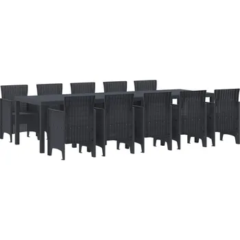 Zahradní sestava vidaXL Zahradní jídelní souprava 11 pcs Antracit Plast