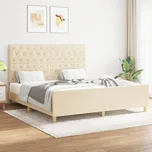 Rám postele bez matrace krémový 160 x 200 cm textil IM_3125313