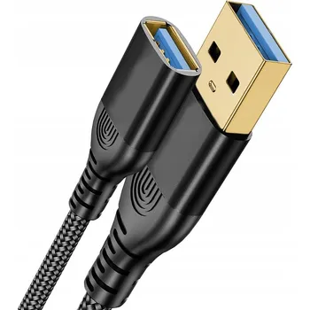 Datový kabel USB 3.0 Prodlužovací Kabel 0,8M USB-A Samec - Samice Nylonový Černý