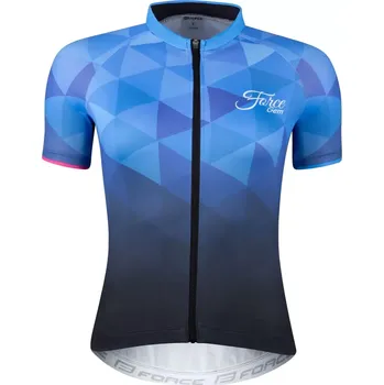cyklistický dres FORCE Dres Force GEM dámský krátký rukáv, modrý velikost M