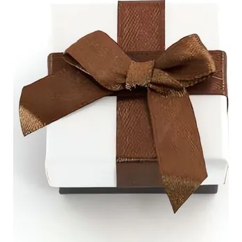 Dárková krabička Bílá dárková krabička s hnědou stužkou KP9-5 Beneto Exclusive