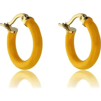 Náušnice Pozlacené kruhy se smaltem Laura Orange Earrings MCE23149G Marc Malone