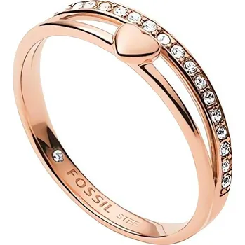 Prsten Romantický bronzový prsten s krystaly JF03460791 Fossil / Obvod: 49 mm - 49 mm