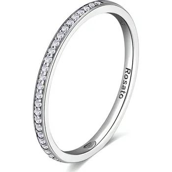 Módní doplněk Minimalistický stříbrný prsten se zirkony Allegra RZA029 Rosato / Obvod: 56 mm - 56 mm