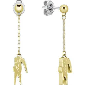 Šperk Visací pozlacené náušnice s přívěsky krokodýla Crocodile 2040472 Lacoste