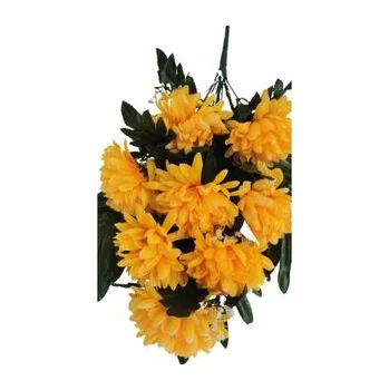 umělá květina Chryzantéma kytice smuteční žlutobílá H220/žl.bí.