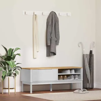 Lavice do chodby Bílá 115 x 40 x 45 cm Masivní borovicové dřevo