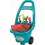 Zahradní vozík s nářadím, květináči a konvičkou