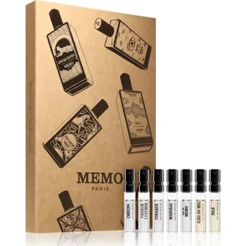 Unisex parfém Memo Paris Journey Book Memo Paris Odéon parfémovaná voda 1,5 ml + Memo Paris Ithaque parfémovaná voda 1,5 ml + Memo Paris Inle parfémovaná voda 1,5 ml + Memo Paris Ilha do Mel parfémovaná voda 1,5 ml + Memo Paris Madurai parfémovaná voda 1,5 ml + Memo Pa