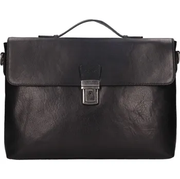 Pánská aktovka Lagen kožená aktovka černá 12612BLACK