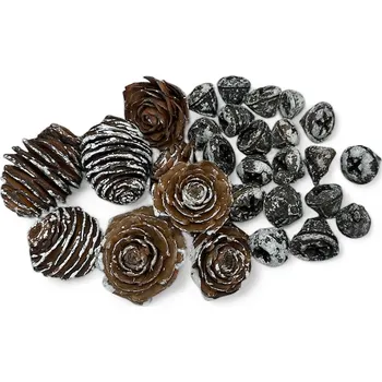 Vánoční dekorace FLOWERIO Sada sušiny na aranžování VÁNOČNÍ ELEGANCE SNOW cca 140g - eukalyptus, platyspermum, cedrová růže