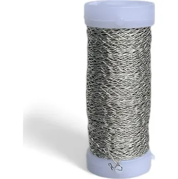 Vázací drát FLOWERIO aranžovací floristický drát krčený 0,3mm 25g - stříbrný