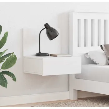 Noční stolek vidaXL Noční stolek Bílá 42 x 32,5 x 40 cm Masivní borovicové dřevo [873495]