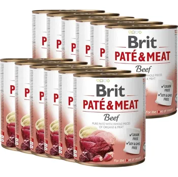 Pro psa BRIT PATE & MEAT HOVĚZÍ 12x800g