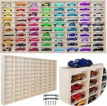 Kruzzel 20233 Dřevěná polička na autíčka na 80 ks