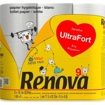 Toaletní papíry Suchý toaletní papír bez vůně Renova 9 ks