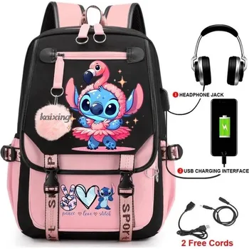 Batoh s USB portem s motivem Lilo a Stitch - 10