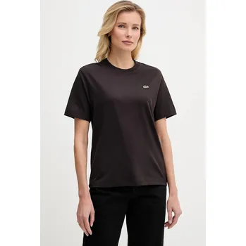 Bavlněné tričko Lacoste TF7215 hnědá 88X, vel. 34