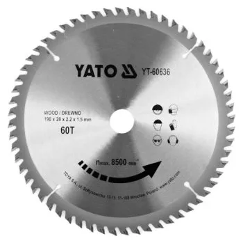 Pilový kotouč Yato Kotouč na dřevo 190 x 20 mm 60z, YT-60636