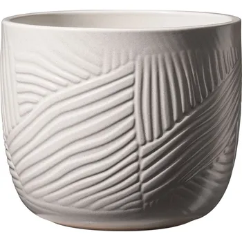 Květináč Keramický květináč Leon, bavlna matná, 20 x 17 cm