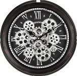 Hodiny nástěnné s otevřeným strojkem 35 cm stříbrná