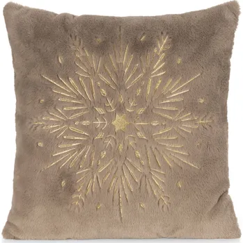 Povlak na polštářek CHLUPATÝ VÁNOČNÍ DEKORAČNÍ POVLAK NA POLŠTÁŘ SNOWFLAKE 45X45 VZOROVANÁ